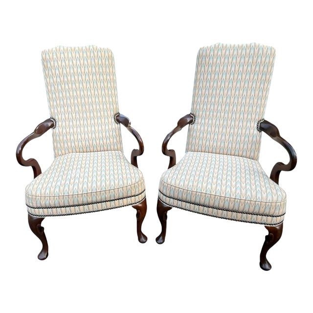 Late 20th Century Kimball Queen Anne Gooseneck Side Chair - A Pair For Sale