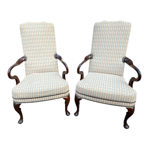 Late 20th Century Kimball Queen Anne Gooseneck Side Chair - A Pair
