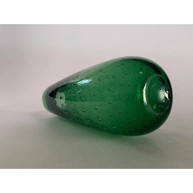 1960s Vintage Controlled Bubbles Art Glass Vase For Sale - Image 5 of 8