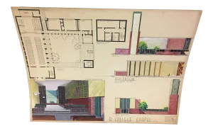 Mid-Century Modern Design Architectural Drawing