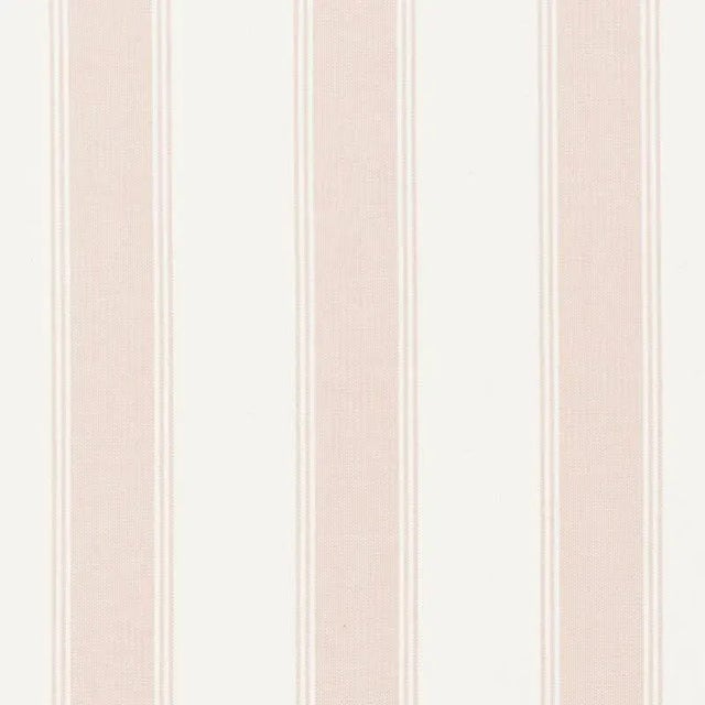 Sample - Schumacher X Veere Grenney Rafe Stripe Fabric in Quiet Pink For Sale