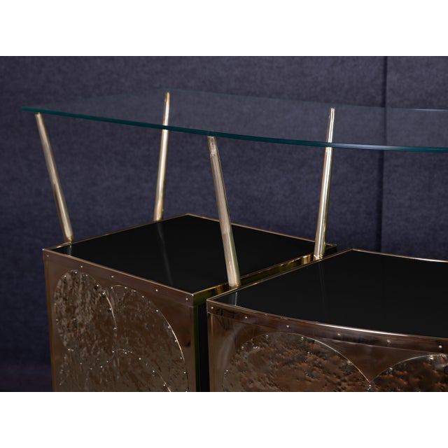 Italian Dry Bar in Black Murano Glass and Brass from Justfurnituress SRL For Sale - Image 4 of 10