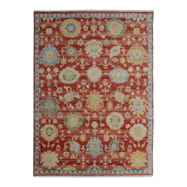 12x15 Timeless Comfortable Coral Traditional Floral Hand Knotted Wool Carpet Rug For Sale
