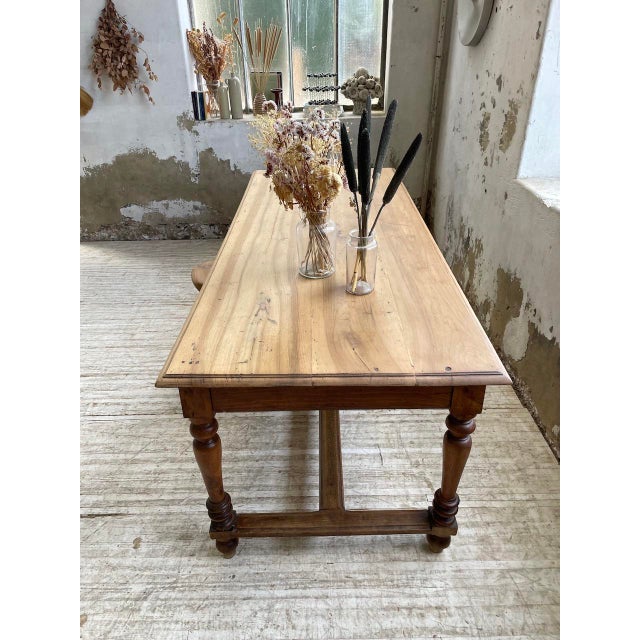 Drapery Farmhouse Table in Walnut For Sale - Image 10 of 18