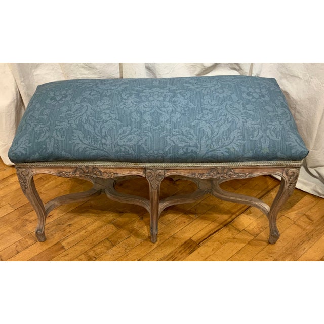 Vintage Louis XV Style Upholstered Window Bench For Sale - Image 10 of 12