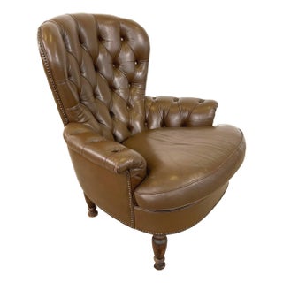 Vintage Dutch Leather Club Chair For Sale