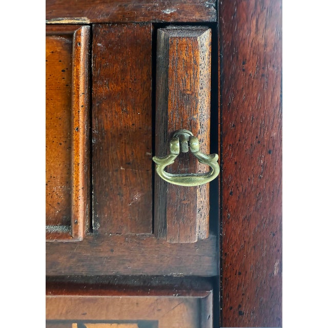 Late 20th Century George III or Hepplewhite Style Mahogany Secretary Bookcase With Arch Pediment For Sale - Image 4 of 13