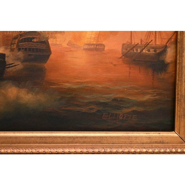Elliotte, Nautical Scene, Oil Painting, 1950, Framed For Sale - Image 7 of 10
