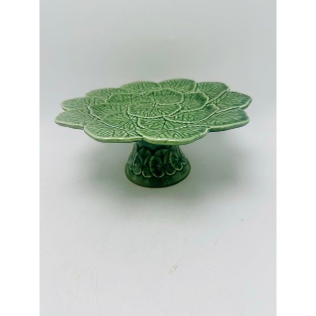 1980s Vintage Bordallo Pinheiro Pedestal Plate For Sale - Image 5 of 5