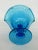 Mid-Century Modern Imperial Blue Glass Ruffled Rim Pedestal Compote Candy Dish For Sale - Image 3 of 10