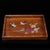 A beautifully crafted Chinese rectangular tray or display stand, likely made of Huali (rosewood). The piece features a low...