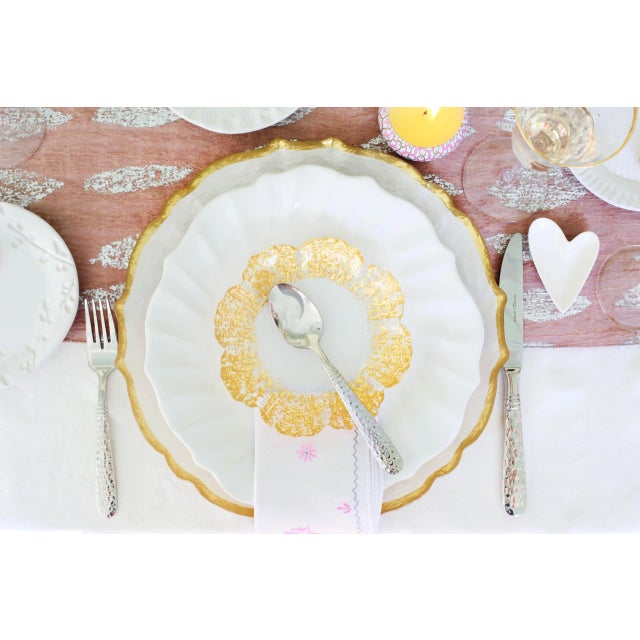 VIETRI Rufolo Glass Gold Small Shallow Bowl For Sale - Image 10 of 13