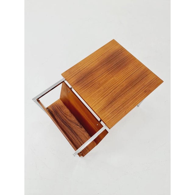 Mid-Century Danish Teak Side Table with Magazine Rack, 1960s For Sale - Image 4 of 11