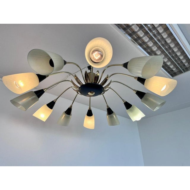 Large Chandelier in the style of Stilnovo, Germany, 1965 For Sale - Image 3 of 10
