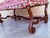 Red Early 20th Century Spanish Damask Velvet Bench with Back and Walnut Carved Legs For Sale - Image 8 of 18