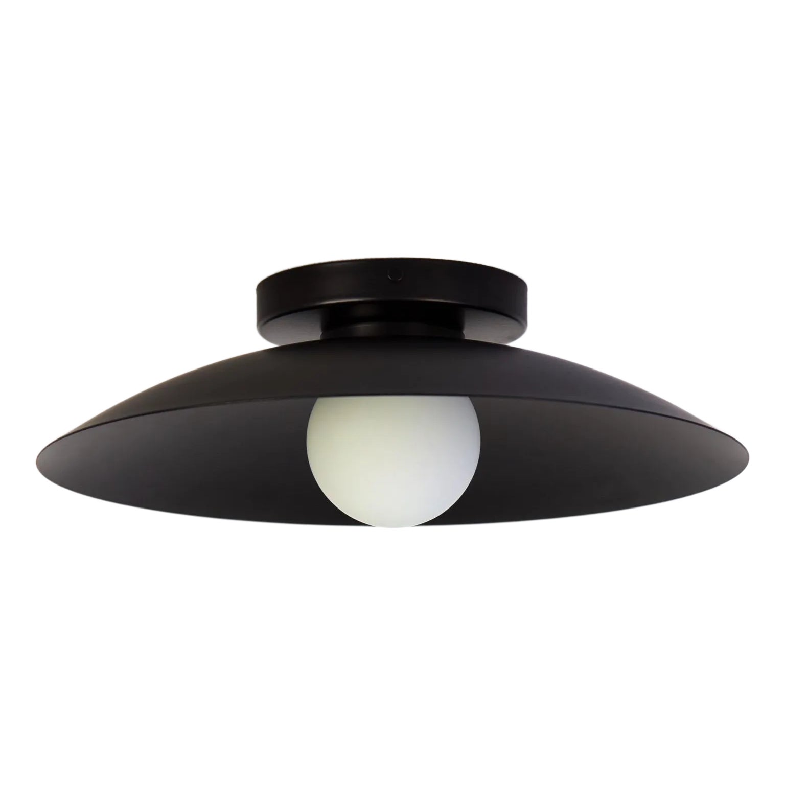 LED Flush Mount Ceiling Light Glass Globe 1-Light Black Hallway Ceiling Lamp Minimalist