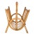 Vintage Boho Chic Bend Bamboo Caning Handwoven Magazine Rack Newspaper Stand For Sale