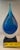 Blue Hand-Blown Rain Drop Art Glass on Black Glass Base For Sale - Image 9 of 10