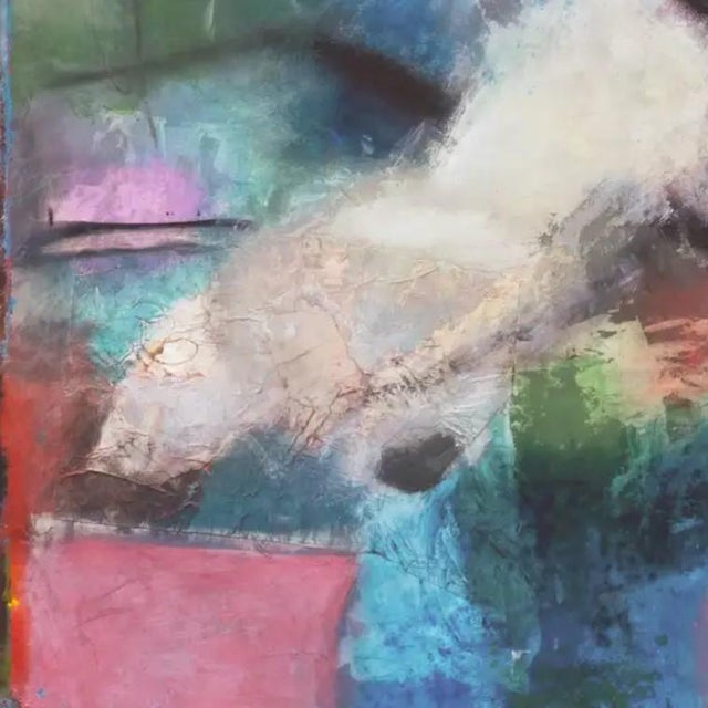 1990s 'Abstract in Orchid and Jade' by Kevin Keaney, San Francisco Art Institute, Large Bay Area Oil For Sale - Image 5 of 10