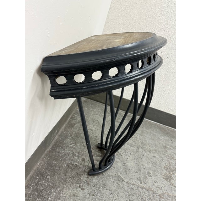 Early 21st Century Restoration Hardware Hayrack Cast Iron Demilune Console Table For Sale - Image 5 of 12