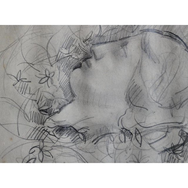 Guillaume Dulac, Portrait of a Slumbering Young Woman, 1929, Pencil on Paper For Sale - Image 6 of 11