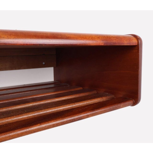 Vintage Floating Wooden Wall Bedside Tables, 1960s, Set of 2 For Sale - Image 10 of 13