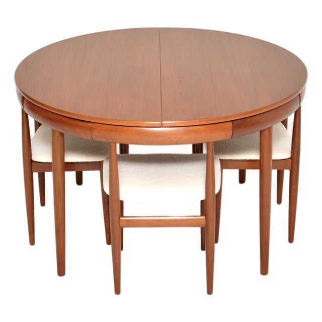 Vintage Danish Teak Dinette Dining Table and Chairs by Hans Olsen for Frem Røjle, 1960, Set of 7 For Sale