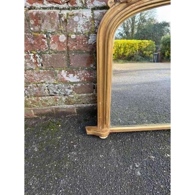 W: 108cm (42.5")h: 80cm (31.5")d: 6cm (2.4") a delightful size antique english 19th century carved wood & gesso arched top...