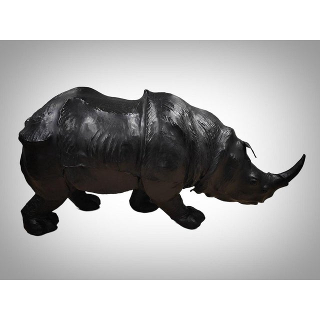 Animal Skin Large Leather Rhinoceros, 1950s For Sale - Image 7 of 18