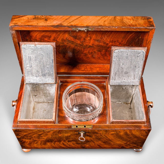 Antique Tea Caddy, English, Loose Leaf Canister, Mixing Glass, Regency, C.1820 For Sale - Image 10 of 12