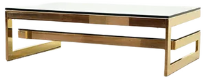 23-Carat Gold-Plated Coffee Table with Glass Tops from Belgo Chrom / Dewulf Selection, 1970s