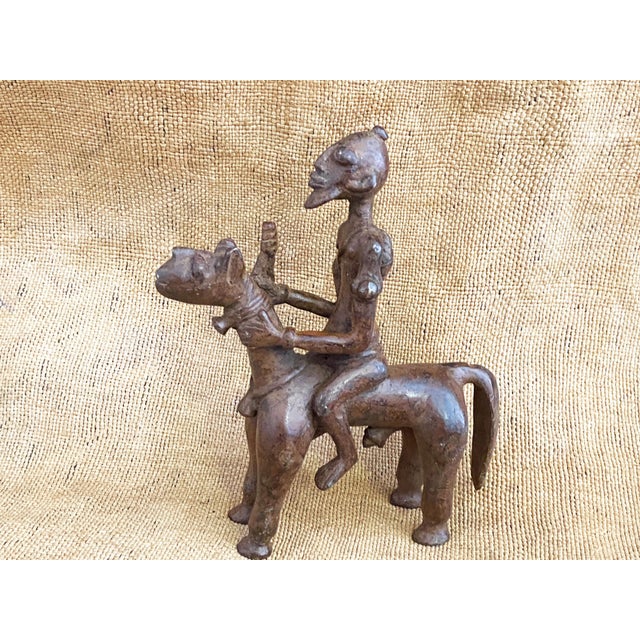 Vintage African Dogon Bronze Horseman 6.75" H For Sale In New York - Image 6 of 10