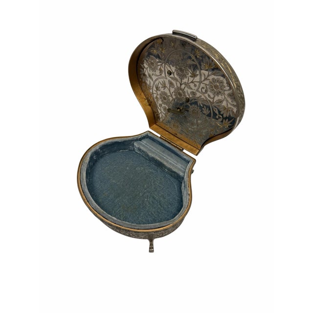 Mid-Century Modern 1950s Hand-Tooled Fred Zimbalist Nickel Silver Musical Shell Jewelry Box For Sale - Image 3 of 7