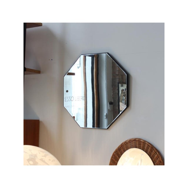 Silver Octagonal Mirror, Denmark, 1950s For Sale - Image 8 of 10