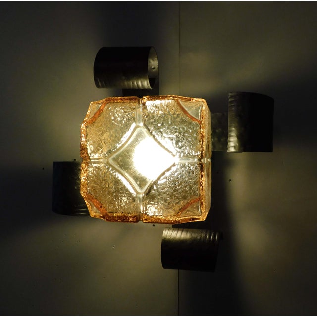 Glass 20th Century Brutalist Murano Sconce For Sale - Image 7 of 9