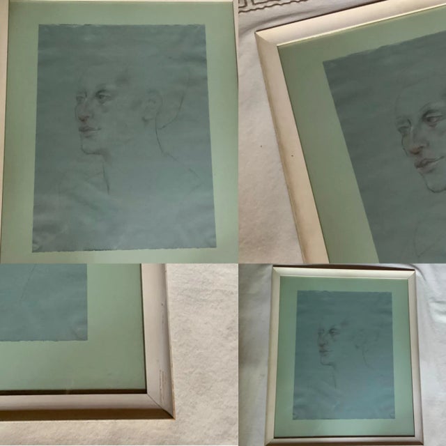 1960s Portrait Drawing of a Woman Gallery Framed For Sale - Image 6 of 10