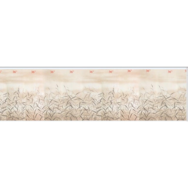 Chinoiserie 36" * H108"/Panel * 9ps, Chinoiserie Reed Mural, Warm Beige Gradient Wall Wallpaper Mural, 9 Panels For Sale - Image 3 of 5