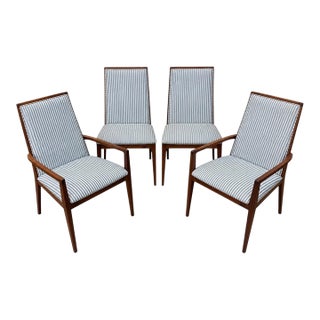 Mid-Century Modern Dillingham Walnut Dining Chairs - Set of 4 For Sale