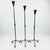 Hand Forged Iron Candelabra Set of 3 (100-120cm) Antique Copper Finish Hammered Stem with Calla Lily Cups For Sale - Image 10 of 10