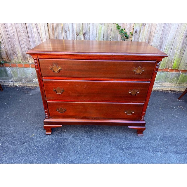 Vintage Chippendale Mahogany Four-Drawer Chest of Drawers For Sale - Image 15 of 16