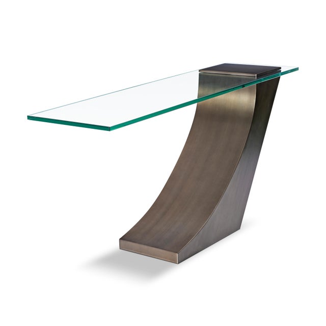 Modern Modern Greg Sheres Style Bronze Console Table For Sale - Image 3 of 4