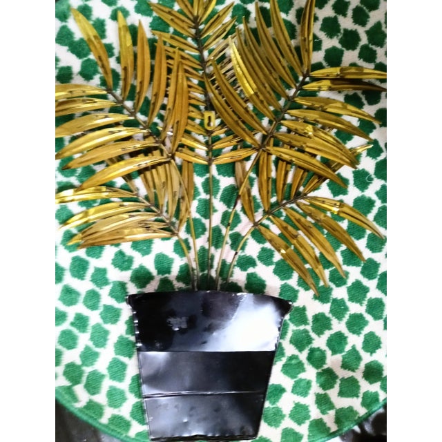 Mid-Century Modern Vintage Metal Potted Palm Leaf Jere Style Wall Art For Sale - Image 3 of 5