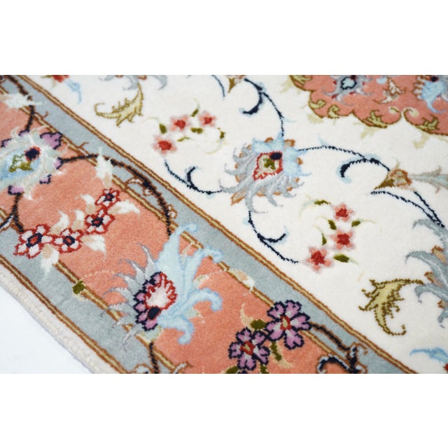 Persian Persian Tabriz Wool & Silk Runner 2'9'' X 13'4'' For Sale - Image 3 of 7