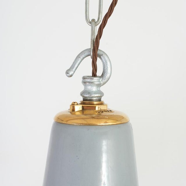 1950s Industrial Grey Factory Pendant Light from Benjamin, 1950s For Sale - Image 5 of 8
