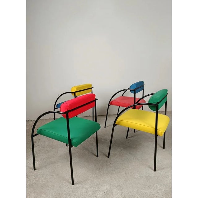 1980s Postmodern Vienna Chairs by Rodney Kinsman for Bieffeplast, 1980s, Set of 4 For Sale - Image 5 of 18