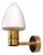 Hans-Agne Jakobsson, Wall Sconce, Brass, Opaline Glass, Sweden, 1960s For Sale