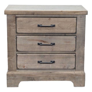 Vaughan Bassett Cool Rustic Clear Maple Three Drawer Nightstand For Sale