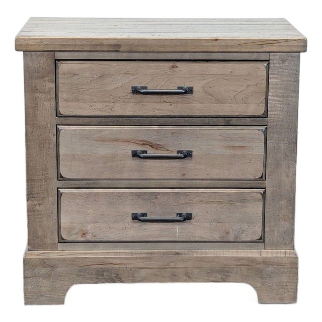 Vaughan Bassett Cool Rustic Clear Maple Three Drawer Nightstand For Sale