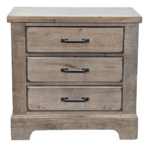 Vaughan Bassett Cool Rustic Clear Maple Three Drawer Nightstand