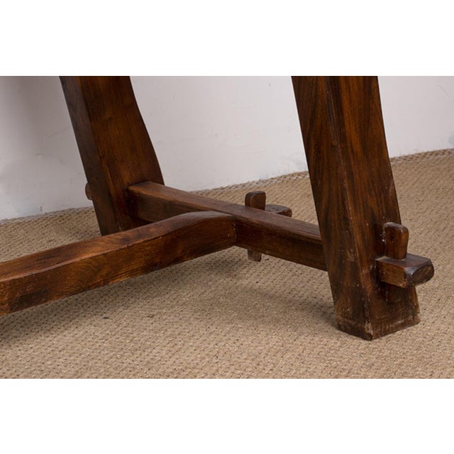 Brown Large Brutalist Style Dining Table by Olavi Hänninen for Mikko Nupponen, 1960 For Sale - Image 8 of 18